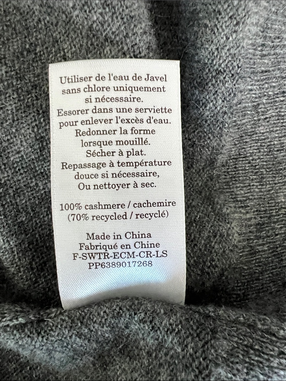 New Everlane CASHMERE SLIM CREW SWEATER Heather Charcoal Size L - Picture 8 of 12
